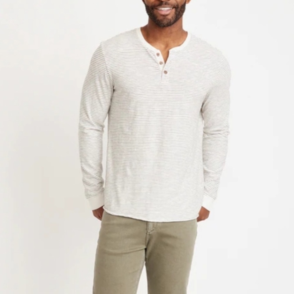 Marine Layer Striped Button Henley Size Medium